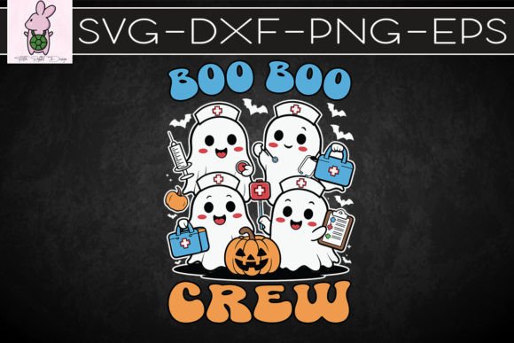 Boo Boo Crew Halloween Ghost Nurse SVG Graphics