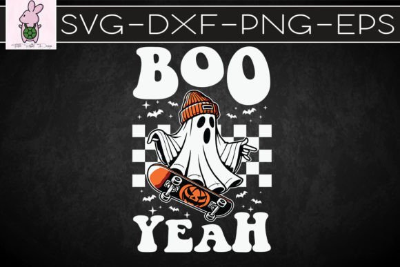 Boo Yeah Halloween Ghost Boys Retro SVG