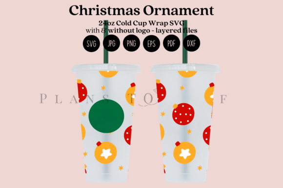 Christmas Ornament 24oz Cold Cup Tumbler Graphics