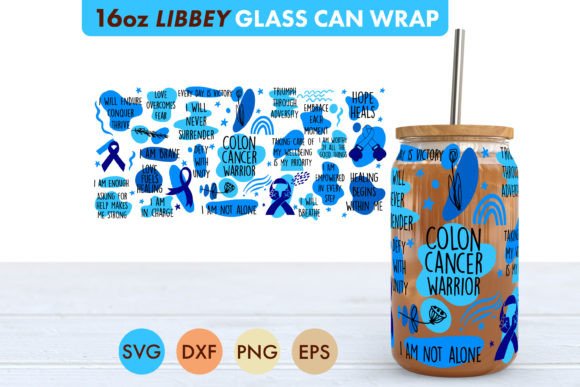 Colon Cancer Warrior SVG16 Oz Libbey: Graphics for Crafts & Cause