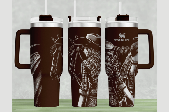 Cowgirls Stanley 40oz Laser Wrap SVG: Graphics for Tumbler Wraps