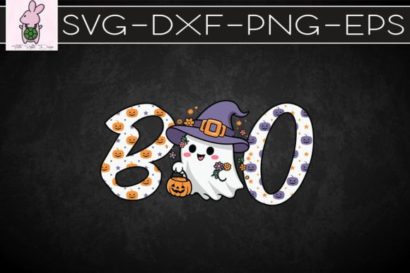 Cute Flower Halloween Ghosts Boo SVG Graphics