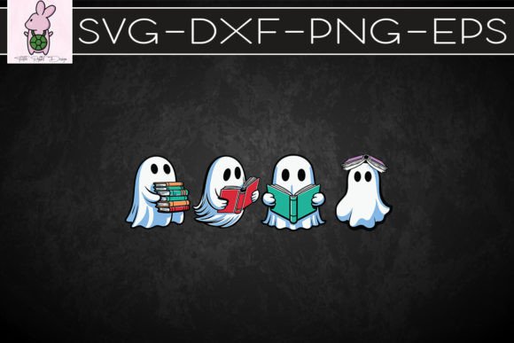 Funny Ghost Book Reading Halloween SVG