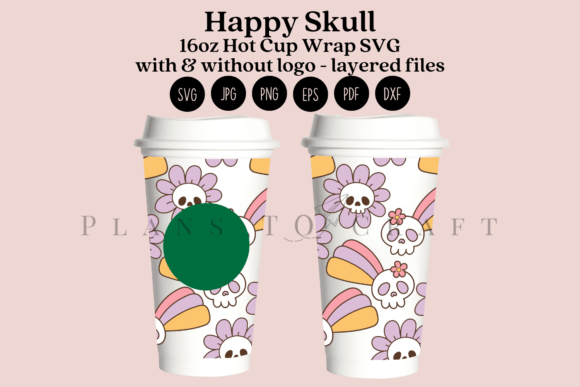 Happy Skull Halloween Tumbler Wraps & Graphics