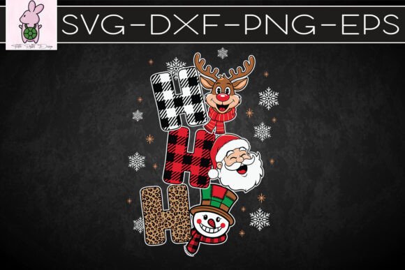 Ho Ho Ho Christmas Reindeer Snowman SVG