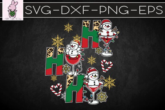 Ho Ho Ho Christmas Wine Cocktails SVG: Graphics for Crafts
