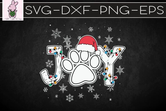 Joy Merry Christmas Dog Paws Lover SVG: Graphics for Crafts