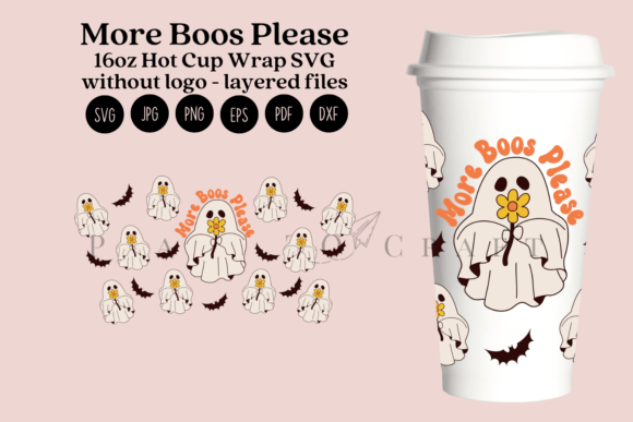More Boos Please Halloween Graphics for Tumbler Wraps