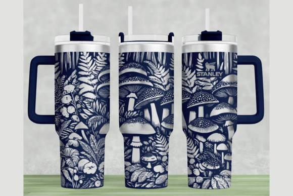 Mushroom Stanley 40oz Laser Wrap SVG: Graphics for Tumbler Wraps