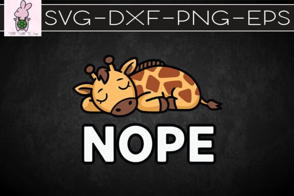 Nope Lazy Giraffe Funny Animal SVG: Graphics for Crafts