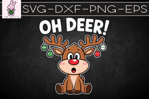 Oh Deer Cute Christmas Reindeer SVG