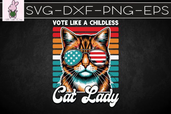 Retro Like a Childless Cat Lady SVG Graphics