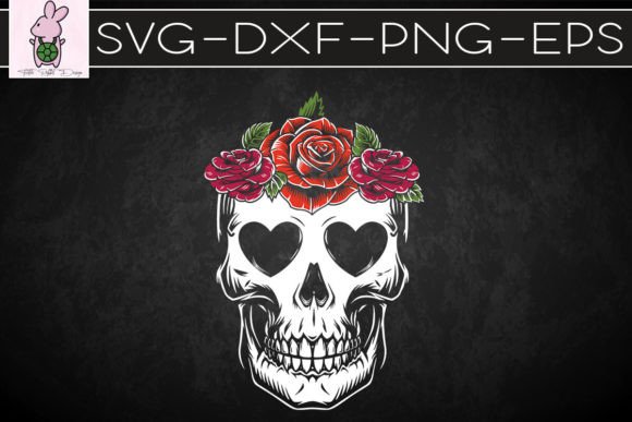 Skull Heart Eyes Lazy Halloween Graphics for Crafts