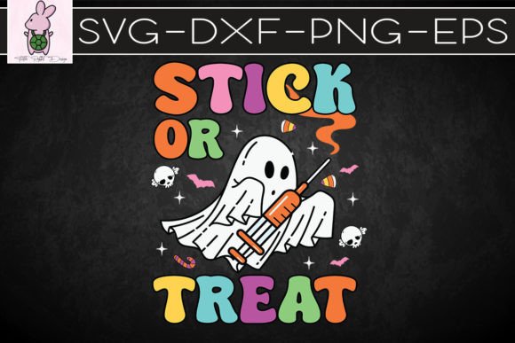 Stick or Boo Treat Halloween Nurse SVG: Graphics for Crafts & Content