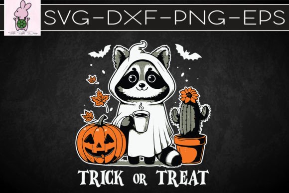 Trick or Trash Funny Coffee Racoon SVG: Graphics for Crafts & Local Brands