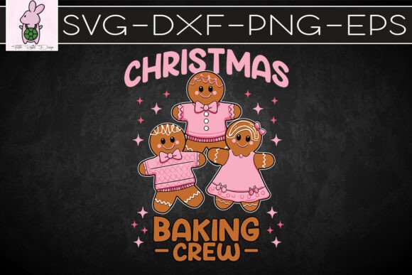 Xmas Baking Crew Pink Gingerbread SVG: Crafts & Graphics